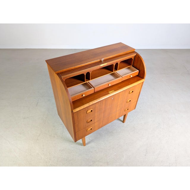 Vintage Secretaire in Teak by Egon Ostegaard For Sale - Image 8 of 15