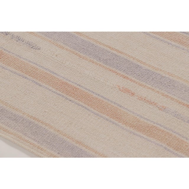Contemporary Rug & Kilim’s Contemporary Flatweave Runner With Subtle Linear Stripes For Sale - Image 3 of 9