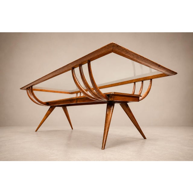 Brazilian Modern Coffee Table in Caviúna Wood & Glass, Giuseppe Scapinelli, Brazil, 1950s For Sale - Image 14 of 18