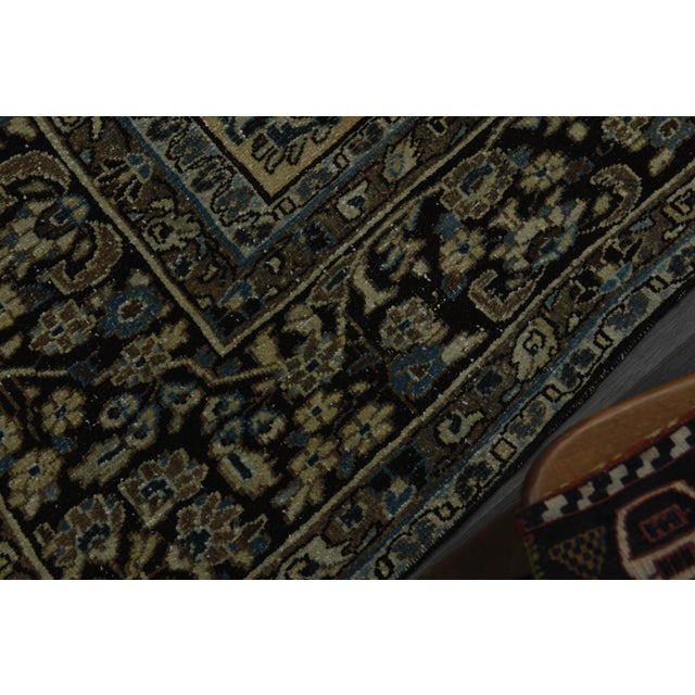 Persian 1970s Vintage Persian Handmade Wool Cotton Green Area Rug For Sale - Image 3 of 11