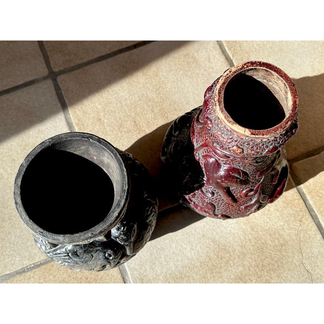 Antique Ceramic Art Relief Vases from Bernhard Bertram Pottery, Germany, 1890s, Set of 2 For Sale - Image 12 of 18