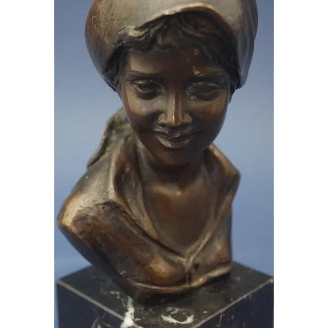 Bronze Bust of Contadinella by Giovanni De Martino, Naples, Italy, Late 1800s For Sale - Image 11 of 16
