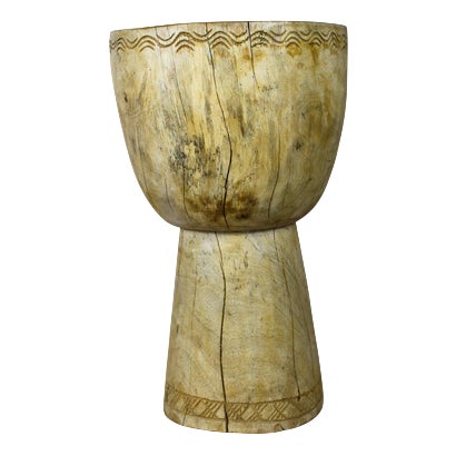 Tapered Wooden Side Table For Sale