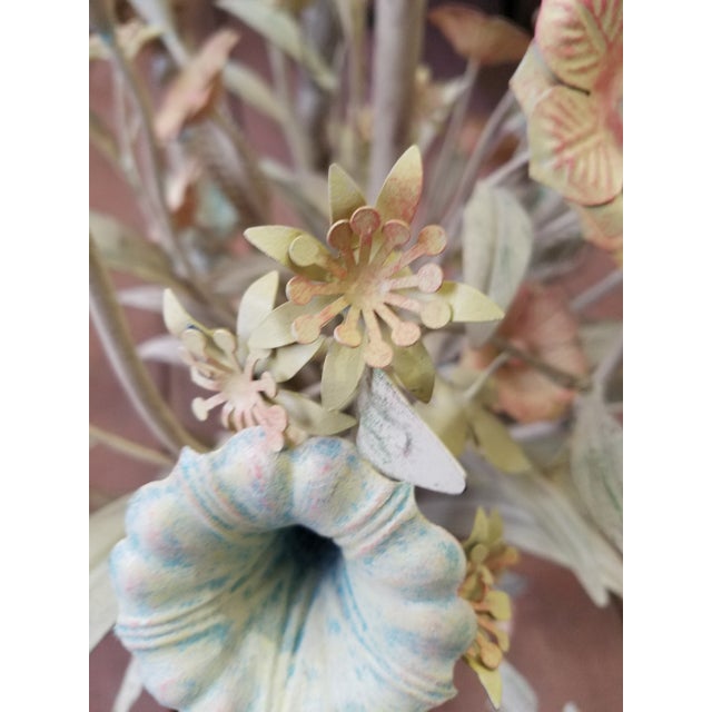 Large Early 21st Century Floral Tole Chandelier For Sale - Image 10 of 13