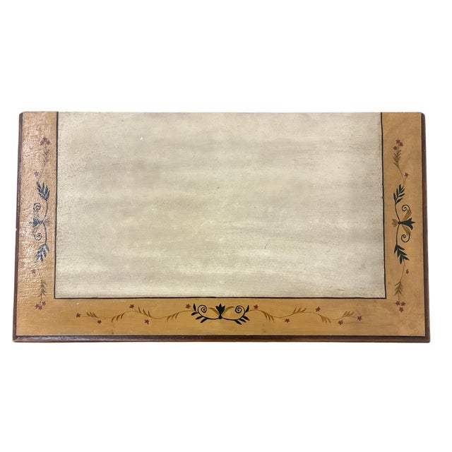 Wood Vintage Hand-Painted Neoclassical Floral Urn Two-Drawer Accent Chest For Sale - Image 7 of 12