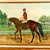 A vintage equestrian oil painting titled "Thoroughbred Workout" by artist Bonnie Roseberry and dated July 1973 featuring a...