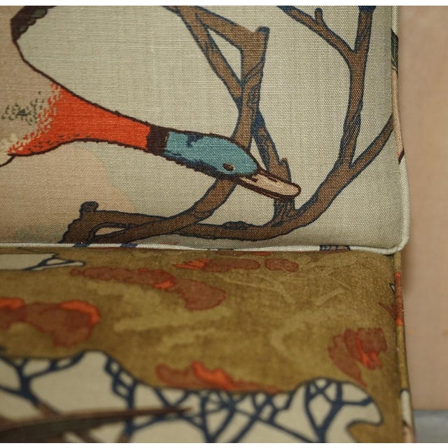 Beige Norris Three Seater Sofa in Mulberry Flying Ducks Fabric from George Smith For Sale - Image 8 of 18