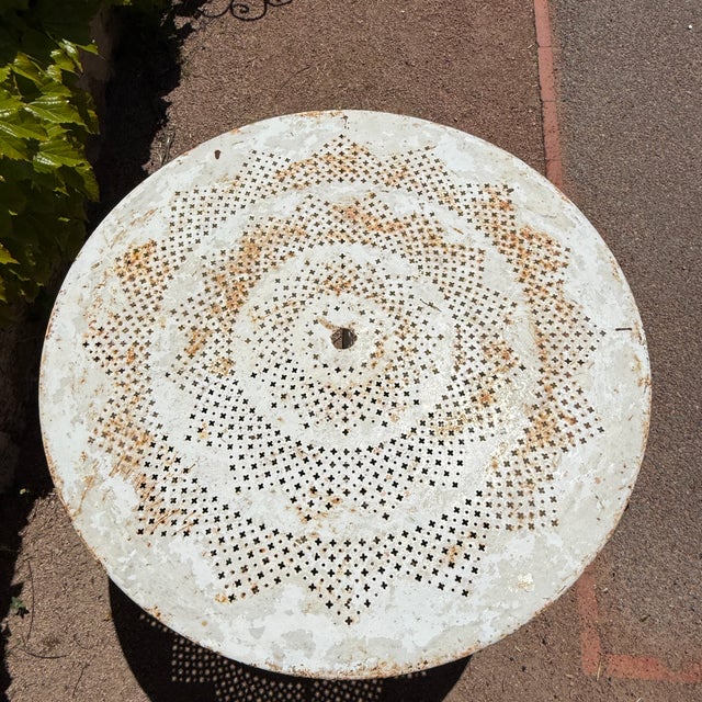 Sheet Metal Garden Table, 1950s For Sale - Image 10 of 11