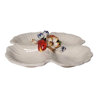 Vintage Italian Floral 4-Part Serving Platter For Sale