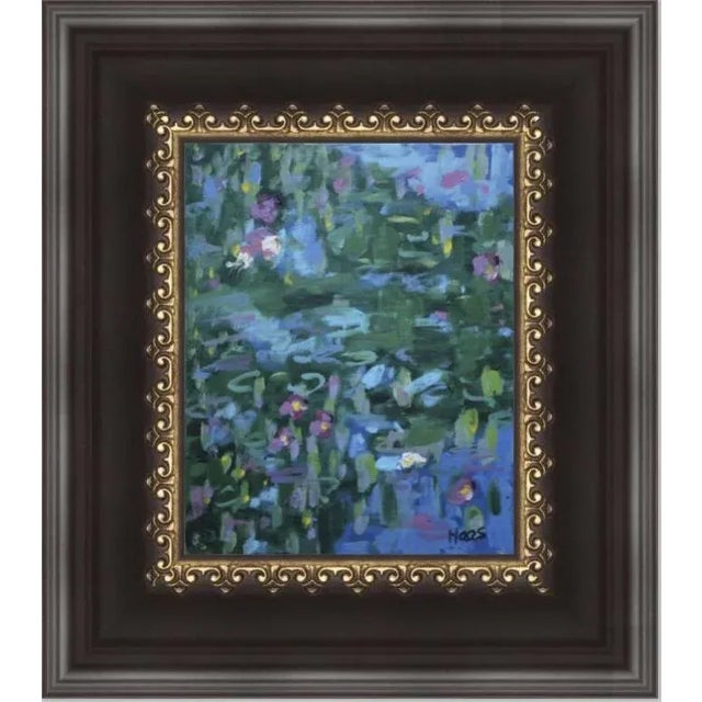 Water Gardens — Three White Lilies, Impressionist Oil Painting For Sale - Image 4 of 5