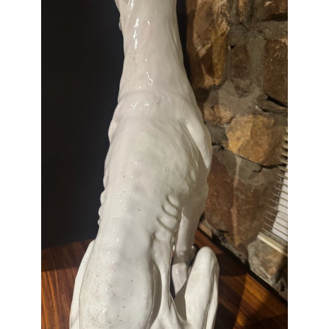 Italian Life-Size, Ceramic Sculpture of Greyhound For Sale - Image 10 of 16