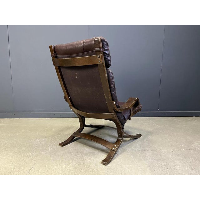 1970s Vintage Scandinavian Leather and Bentwood Armchair by Ingmar Relling, 1970s For Sale - Image 5 of 12