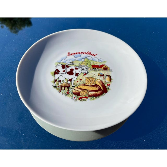 1970s Vintage Winterling Kitchenlomite Bavaria Porcelain Illustrated Cheese Plates- Set of 5 For Sale - Image 4 of 8