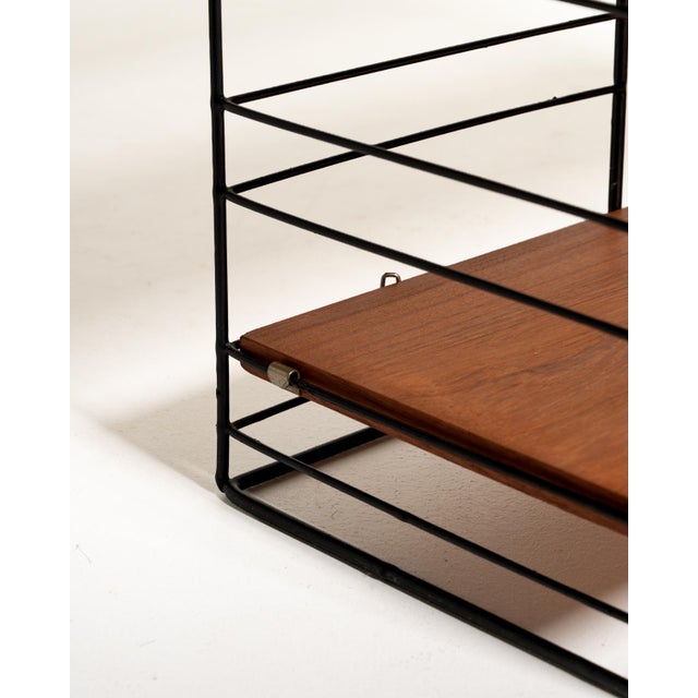 Scandinavian Freestanding Modular Bookcase in Teak and Metal, 1960s For Sale - Image 4 of 10