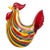 Lenox Hand-Blown Multicolor Art Glass Rooster Figurine For Sale