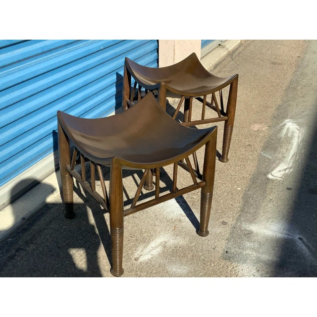 Modern mid century accent stools. Stools are quite unique and in excellent condition. Stools can be used in any room ....