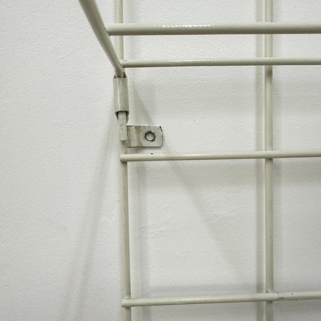 White Vintage Wire Metal Wall Coat Rack, 1960s For Sale - Image 8 of 18