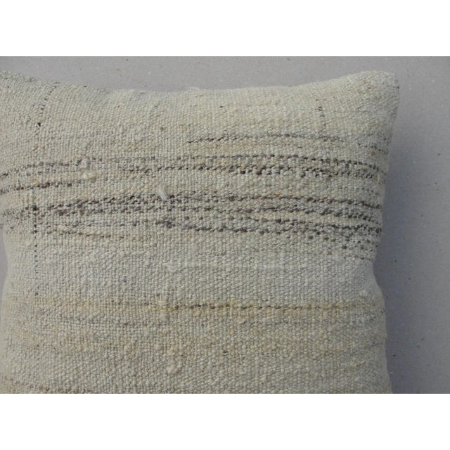 1970s 1970s White Kilim Rug Pillow Cover For Sale - Image 5 of 12