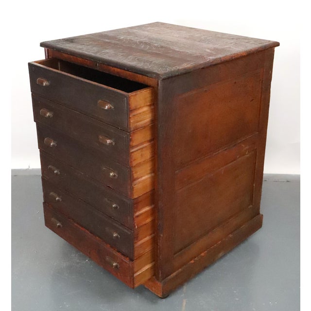Industrial Antique Industrial Quarter Sawn Storage Oak Cabinet For Sale - Image 3 of 16