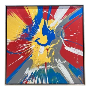 Original Spin Art Painting of Calder Schmalder II by Listed California Artist Dave Wilcox