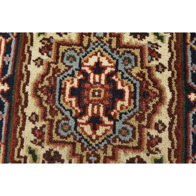 Heriz Rug 1’11” X 3’2” Ivory Wool Tribal Hand-Knotted Oriental Carpet For Sale - Image 4 of 8