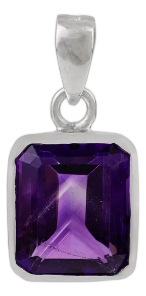 Cushion Cut Purple Birthstone Dainty Pendant- Affordable Gifts