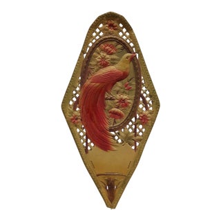 1960 Vintage German Hanging Bird Decorative Sign For Sale