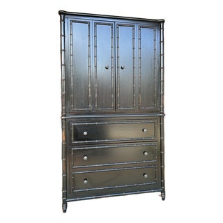 Arhaus Faux Bamboo Cabinet For Sale