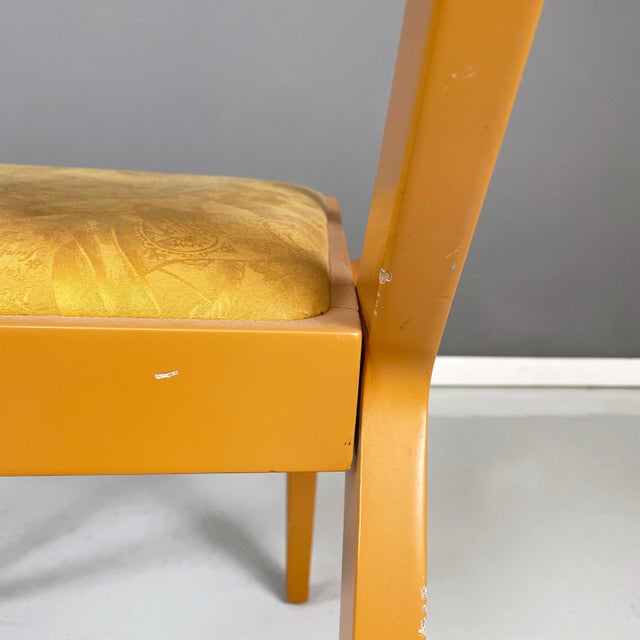Italian Modern Yellow Fabric and Wooden Chair from Bros/S, 1980s For Sale - Image 18 of 18
