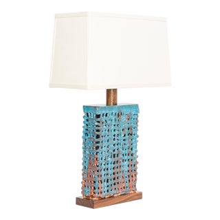 Block Basketweave Lamp by Clate Grunden For Sale