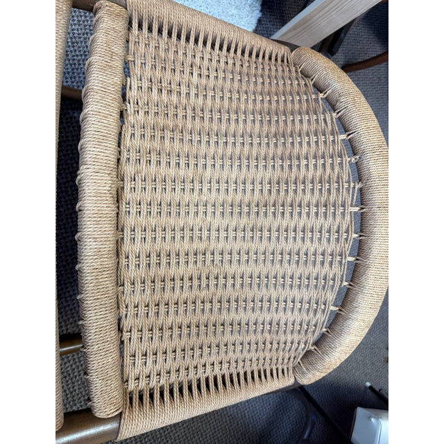 Illum Wikkelsø 1950s Illuminati Wikkelso Teak Danish Modern Rush Woven Lounge Chair For Sale - Image 4 of 14