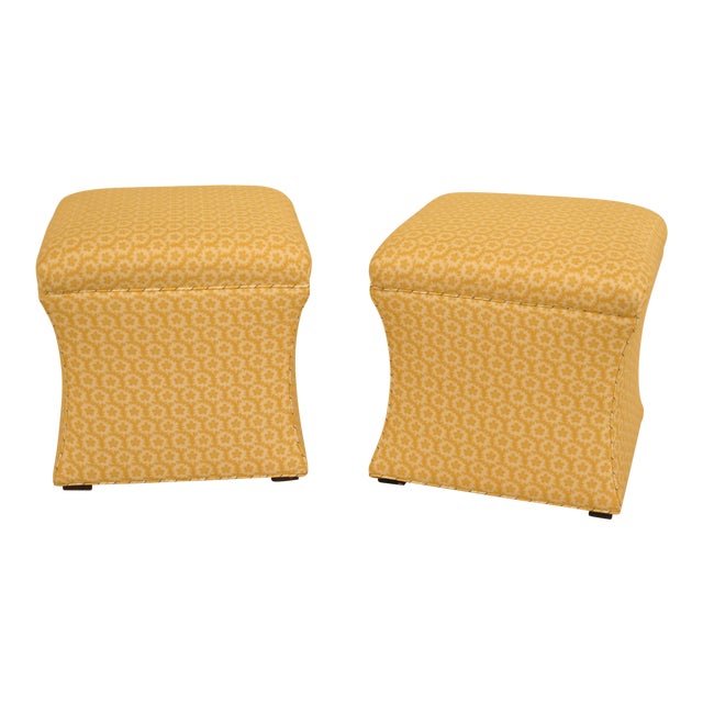 Calico Corners Custom Upholstered Ottomans A Pair Chairish