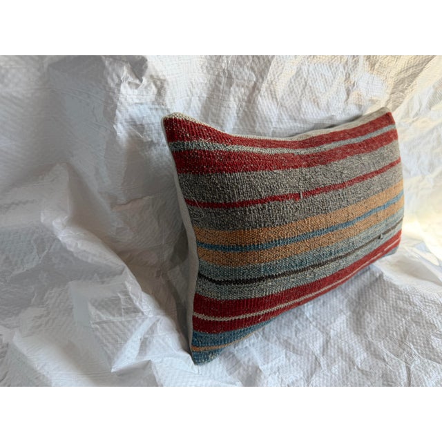 Antique 19th Century Turkish Kilim Wool Pillow For Sale - Image 4 of 7