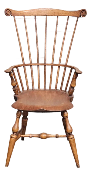 Late 20th Century Warren Chair Company Fan Back Windsor Arm Chair