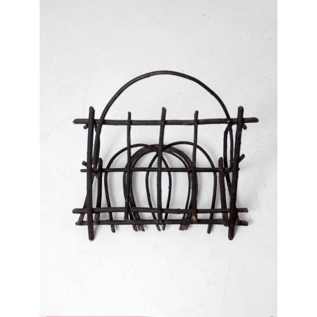 Antique Adirondack Twig Wall Basket For Sale - Image 9 of 9