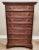 Brown Italian Walnut Marquetry Inlaid Men's Semainier Tall Chest of Drawers For Sale - Image 8 of 11