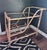 This 1960’s rattan bar cart is great as a table, party zone or accent piece, with two glass shelves on brass and rubber...
