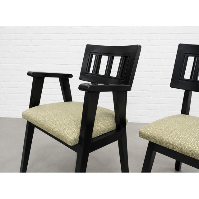 Ebonized Mid Century Modern Dining Chairs, C. 1950's, Set/4 For Sale In New York - Image 6 of 12
