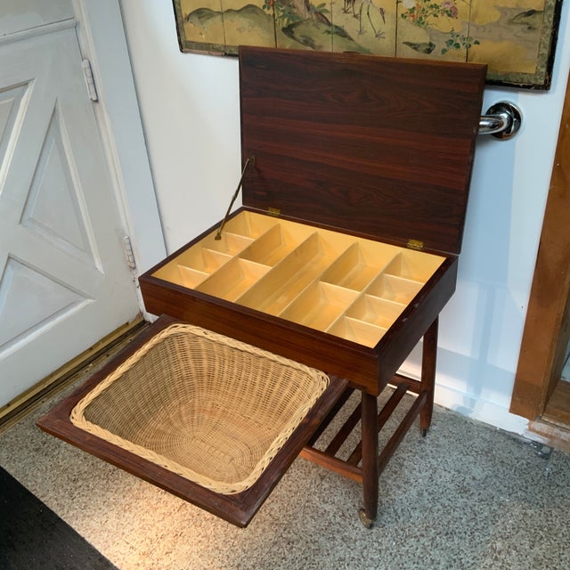 1960s Danish Modern Rosewood Sewing Stand by Johansson For Sale - Image 11 of 12