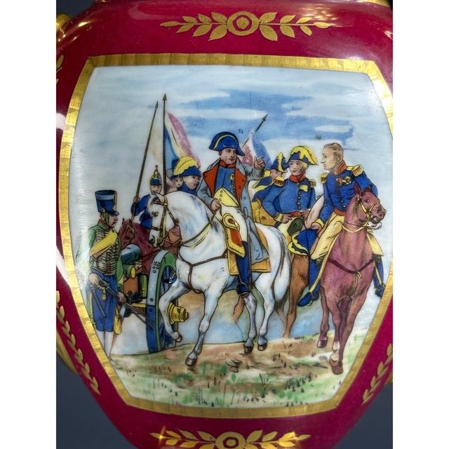 Ceramic Antique Porcelain Napoleon Vase, Limoges, France For Sale - Image 7 of 11
