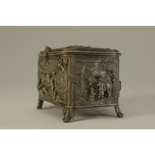 Silver-Plated Embossed Copper Box, Early 19th Century For Sale - Image 11 of 15