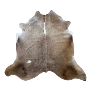 Natural Brazilian Dark Champagne Cowhide Rug. 79" X 86"
