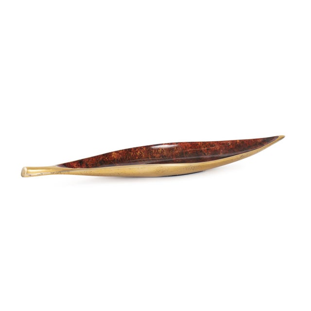 Sharma Crimson Gold Shallow Leaf Bowl- Large For Sale - Image 9 of 11