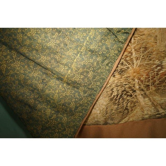 Antique Japanese Meiji Hand-Embroidered Silk Tapestry, 1880 For Sale - Image 14 of 15