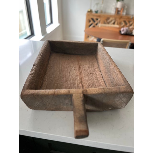 Antique French Hand-Hewn Wood Dough Trough For Sale In Houston - Image 6 of 12