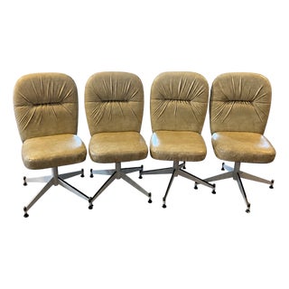 1970s Set of 4 Mid Century Modern Swivel Lounge/Dining Chairs For Sale