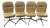 1970s Space Age Gathered Vinyl Swivel Dining Chairs—Set of 4 For Sale