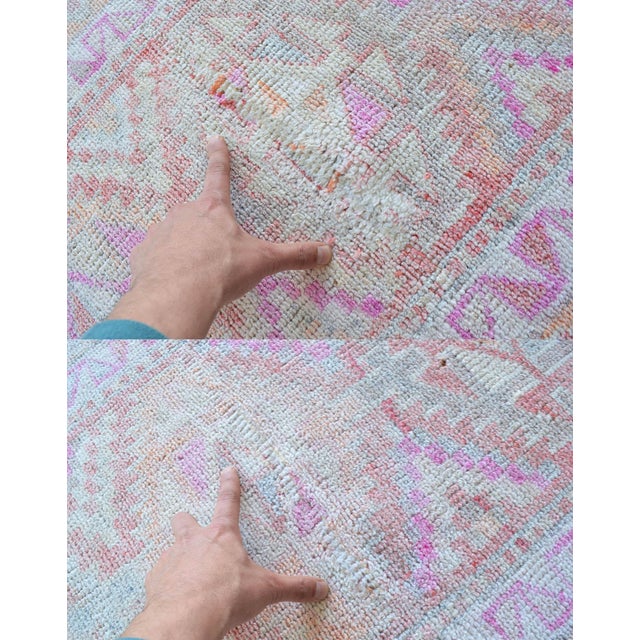 Hand Knotted Muted Colors Runner Rug Oushak Design Low Pile Hallway Decor - 2′7″ X 13′7″ For Sale - Image 13 of 13