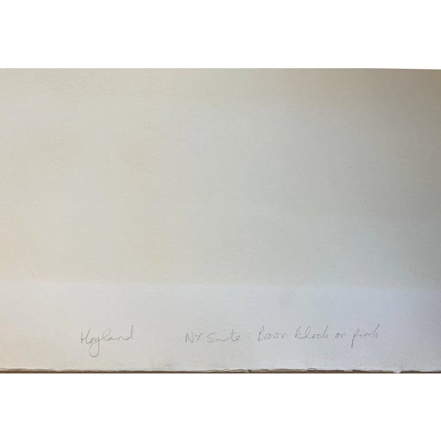 1970s John Hoyland - Large Abstract Expressionist Serigraph - Brown Block on Pink For Sale - Image 5 of 5