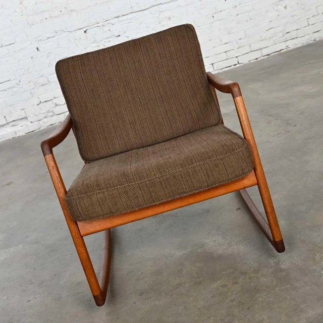 Brown Scandinavian Modern Teak Model 120 Rocker Ole Wanscher France & Son John Stuart Co For Sale - Image 8 of 13